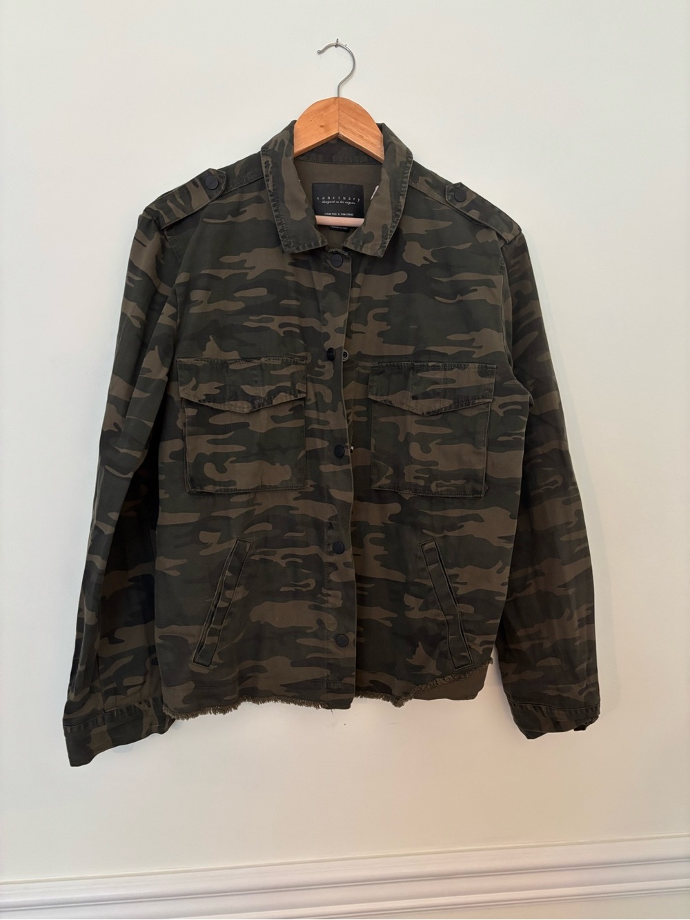 Anthropologie Sanctuary Camouflage Military-Style Jacket - Green Camo